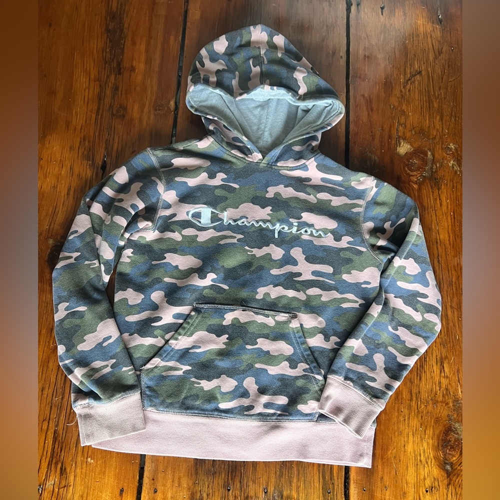 Champion Camouflage Kids Hoodie - Green and Tan